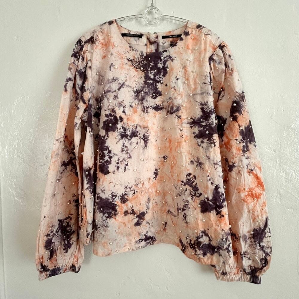 SCOTCH & SODA Tie Dye Blouse Pearl Organic Cotton Top Size L New $198